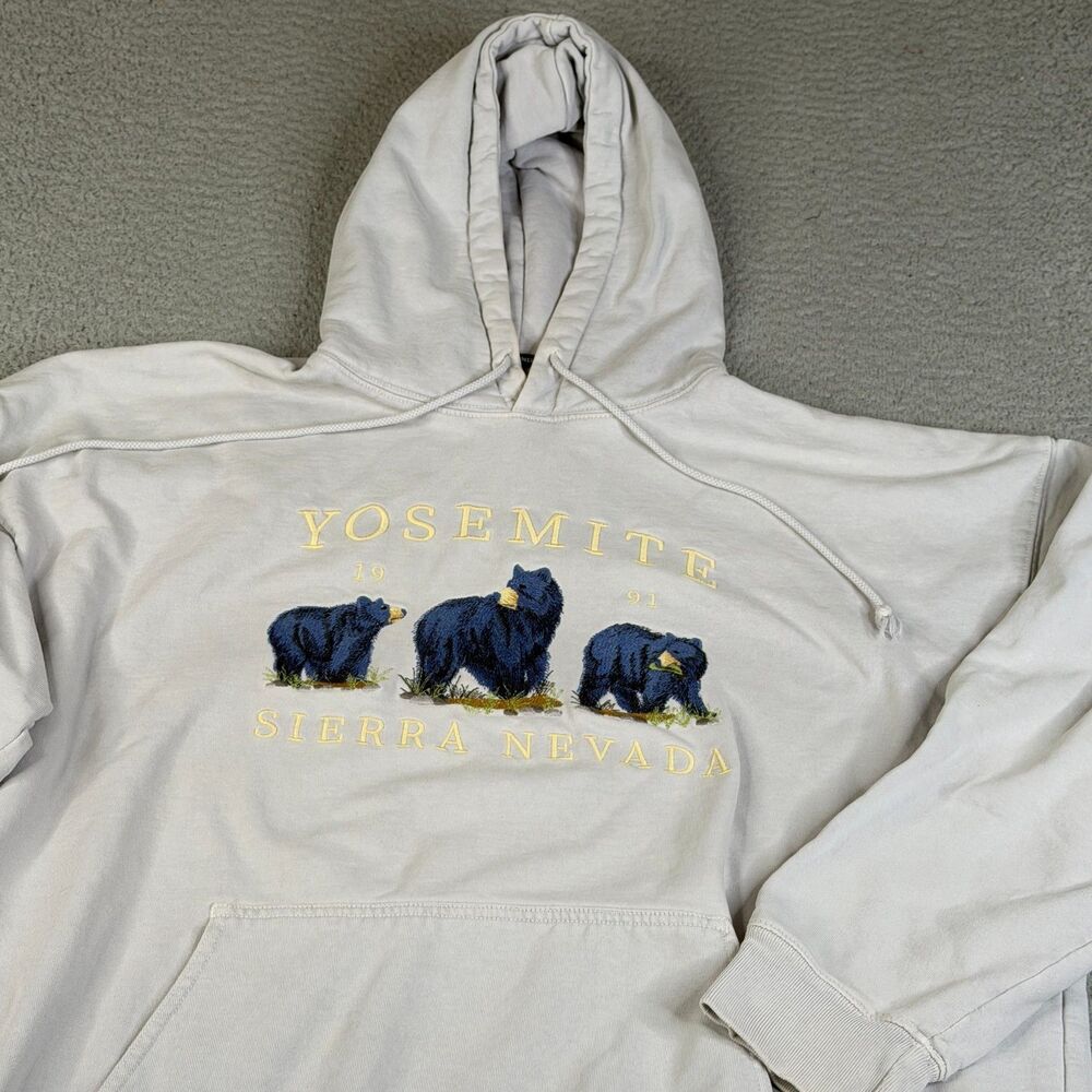 YOSEMITE Hoodie Women One Size John Galt Bears Sierra Nevada Embroidered Sweater